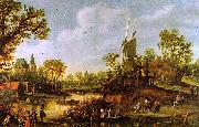 Jan van  Goyen River Landscape oil on canvas